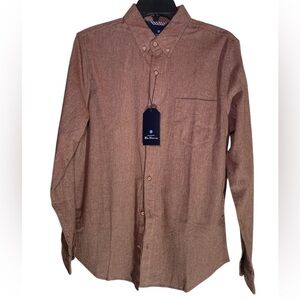 Ben Sherman Brown Twill Flannel Button-Down Shirt sz M